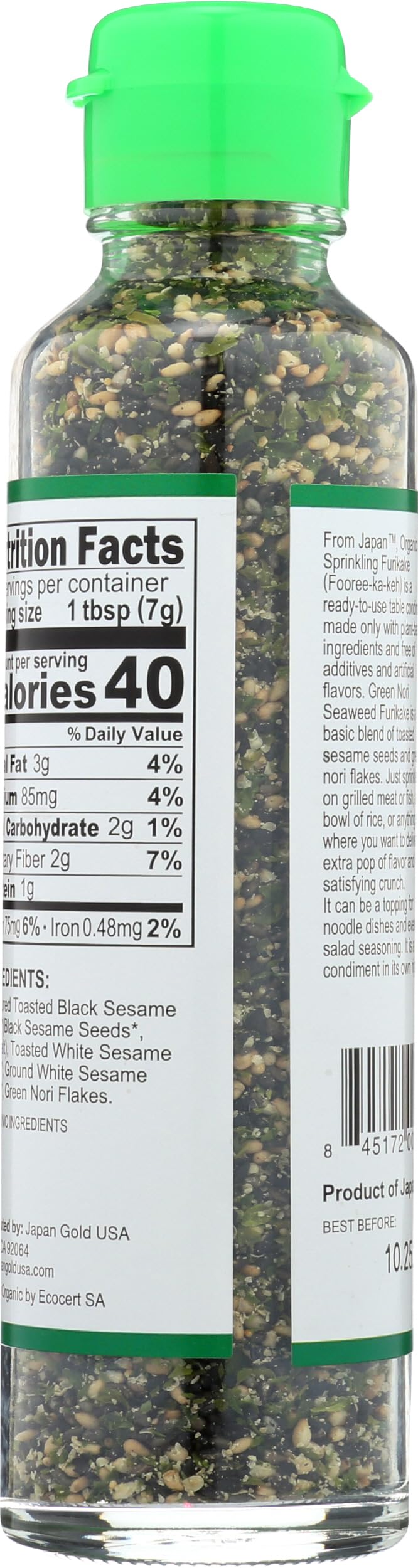 Muso From Japan Organic Seaweed Furikake Sprinkle, Case of 6, 2.5 Ounce Packs