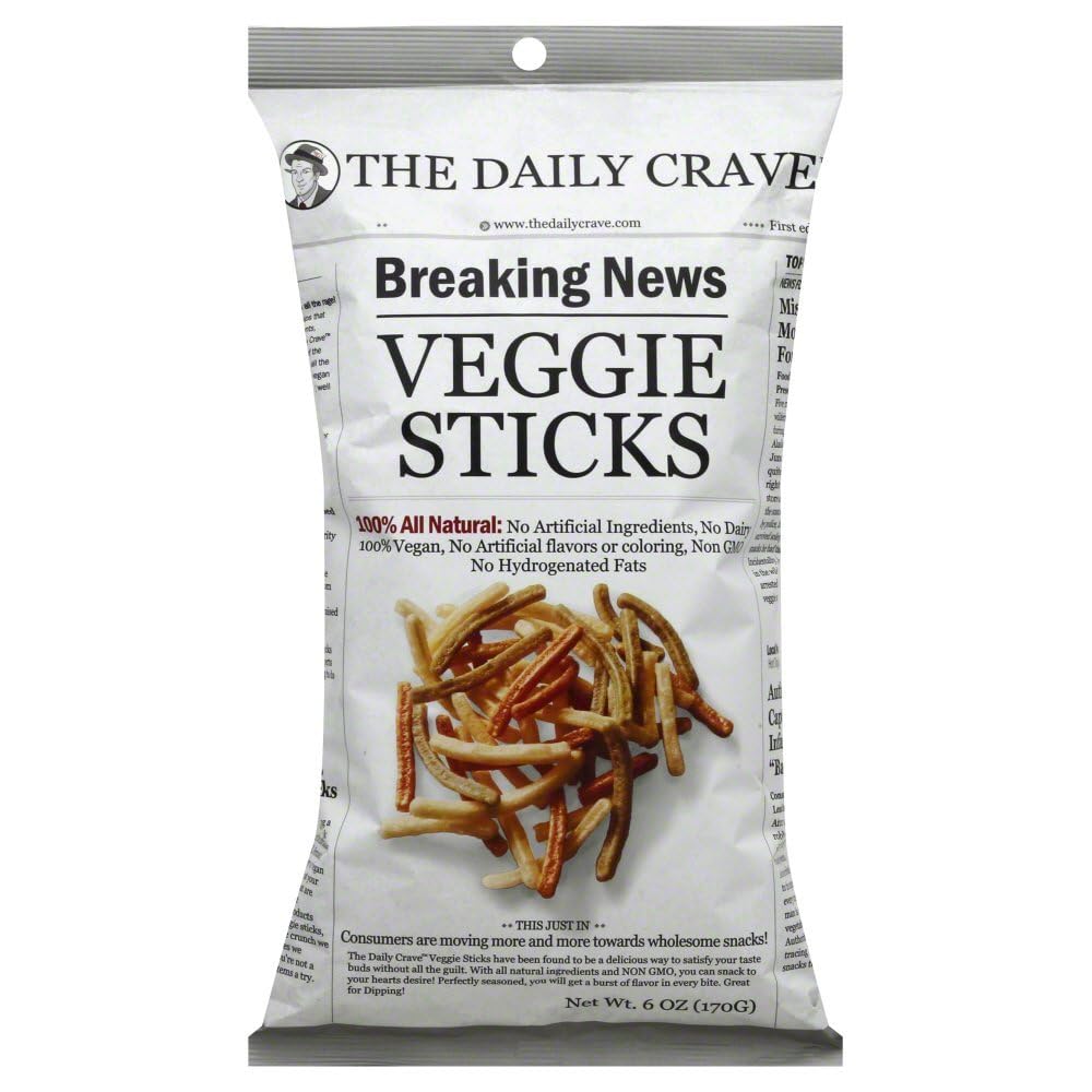 The Daily Crave Veggie Sticks, Case of 8, 5.25 oz