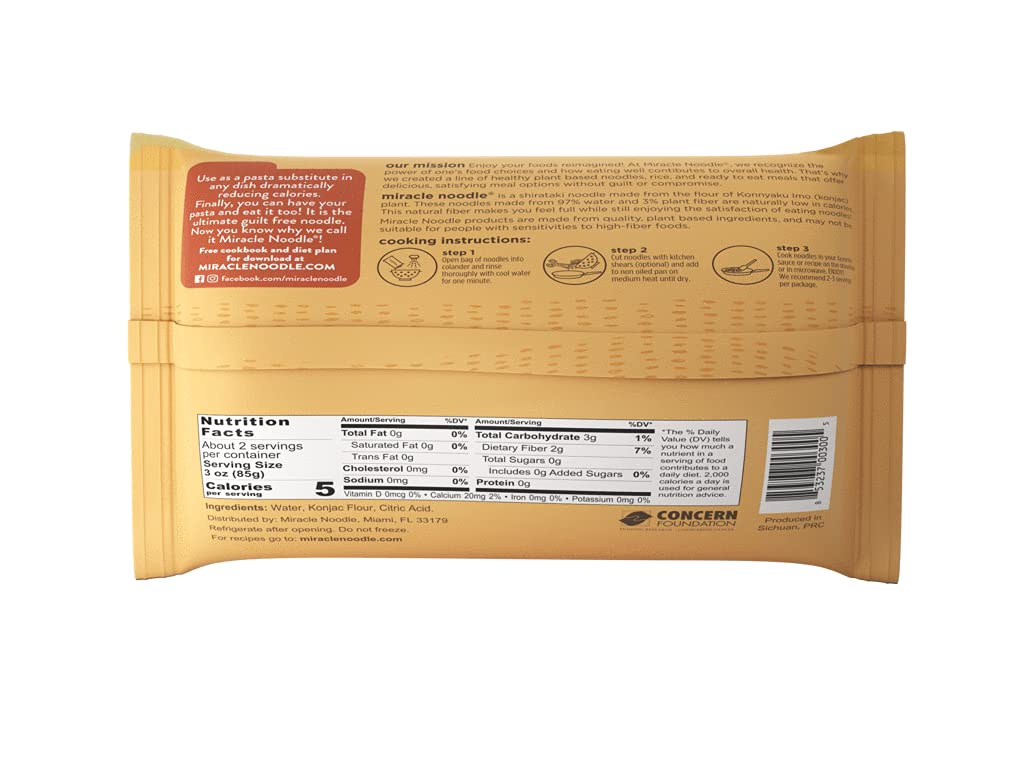 Miracle Noodle Angel Hair Noodles, Case of 6, 7 oz