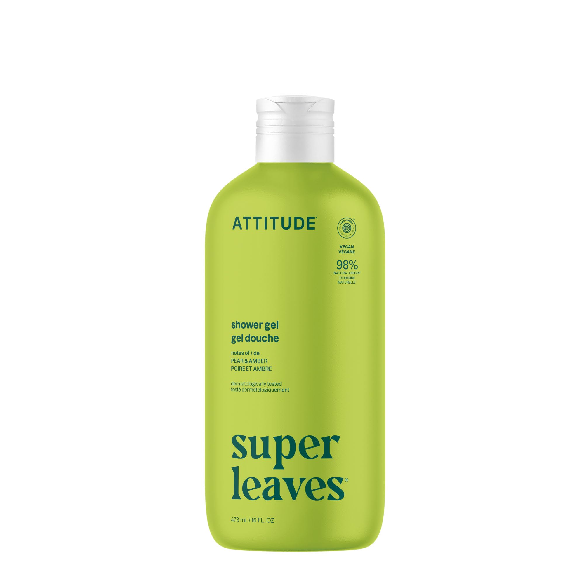 Attitude Super Leaves Pear & Amber Shower Gel, 16 oz