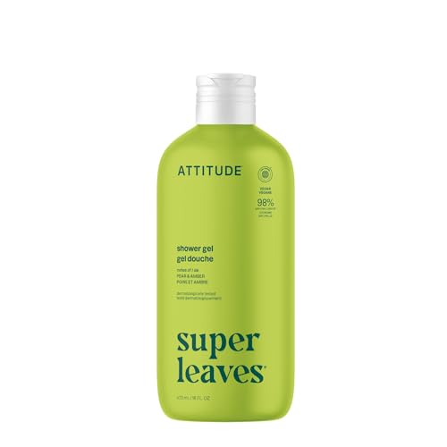 Attitude Super Leaves Pear & Amber Shower Gel, 16 oz