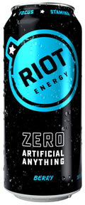 Riot Energy Berry Energy Drink, Case of 12, 16 Fluid Ounces