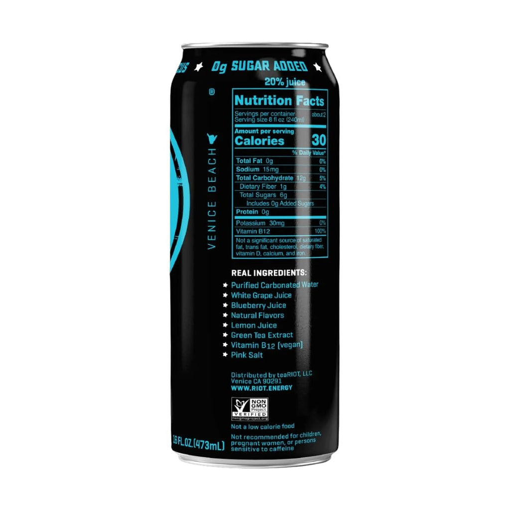 Riot Energy Berry Energy Drink, Case of 12, 16 Fluid Ounces