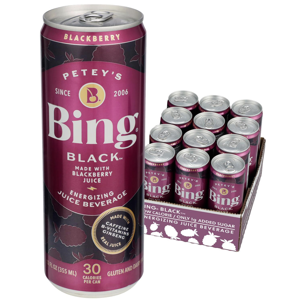 Bing Blackberry Healthy Energy Drink, 12 Fluid Ounce, Case of 12