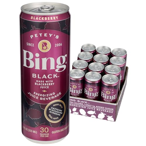 Bing Blackberry Healthy Energy Drink, 12 Fluid Ounce, Case of 12