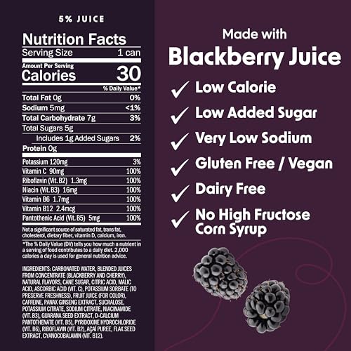 Bing Blackberry Healthy Energy Drink, 12 Fluid Ounce, Case of 12