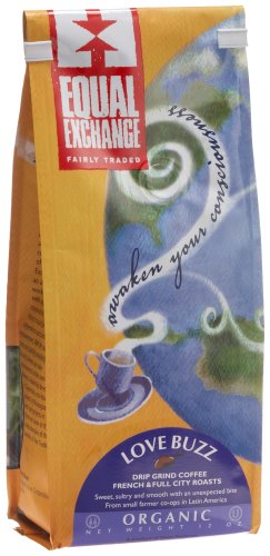Equal Exchange Organic Love Buzz Drip Ground Coffee Case of 6, 10 Ounce