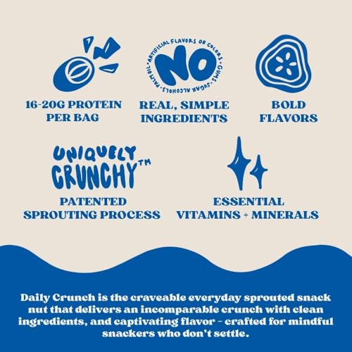 Daily Crunch Sweet Sichuan Cashew Edamame Nut Snack, Case of 6, 4 Ounces