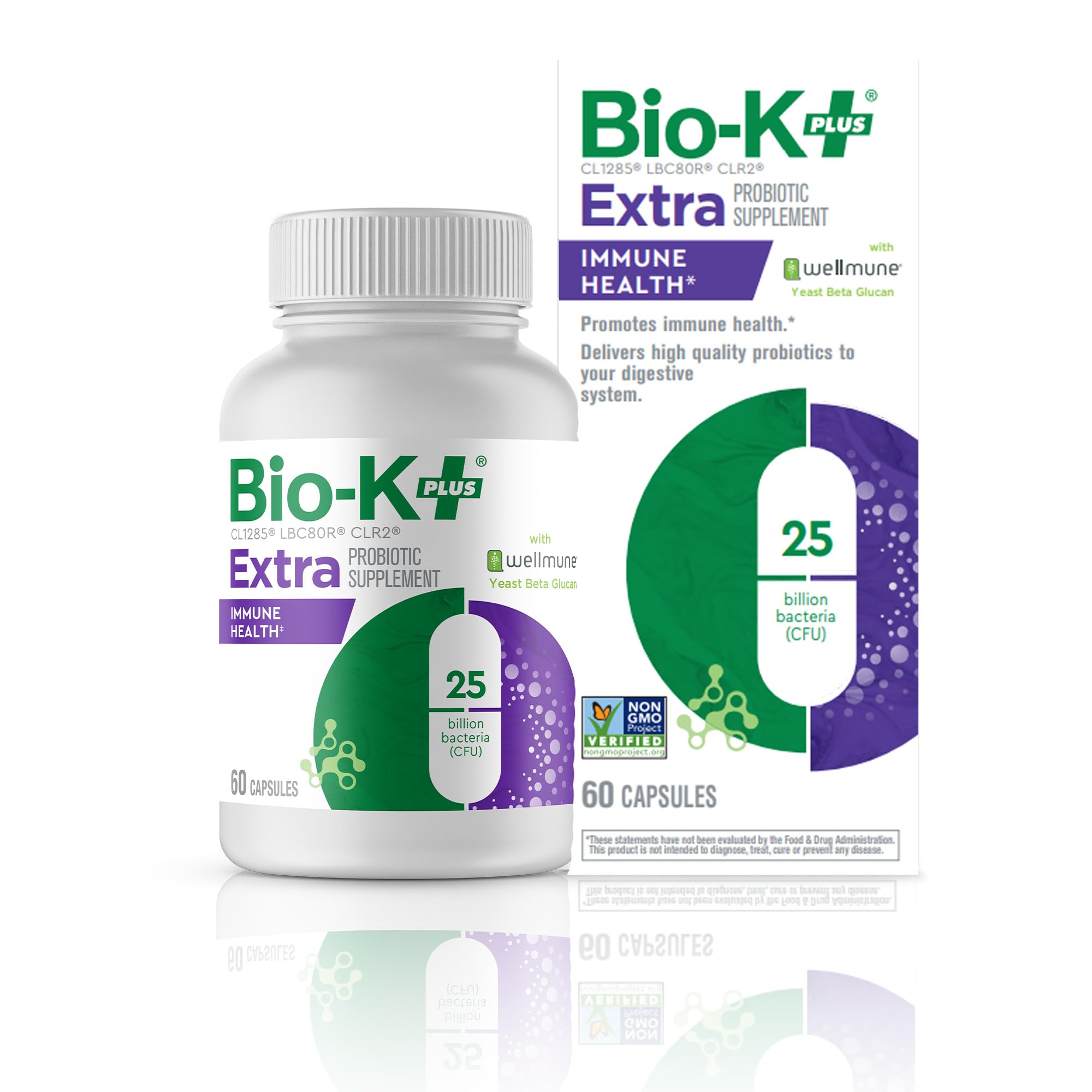 Bio-K+ Extra Probiotic Immune Health Supplement, 60 Capsules