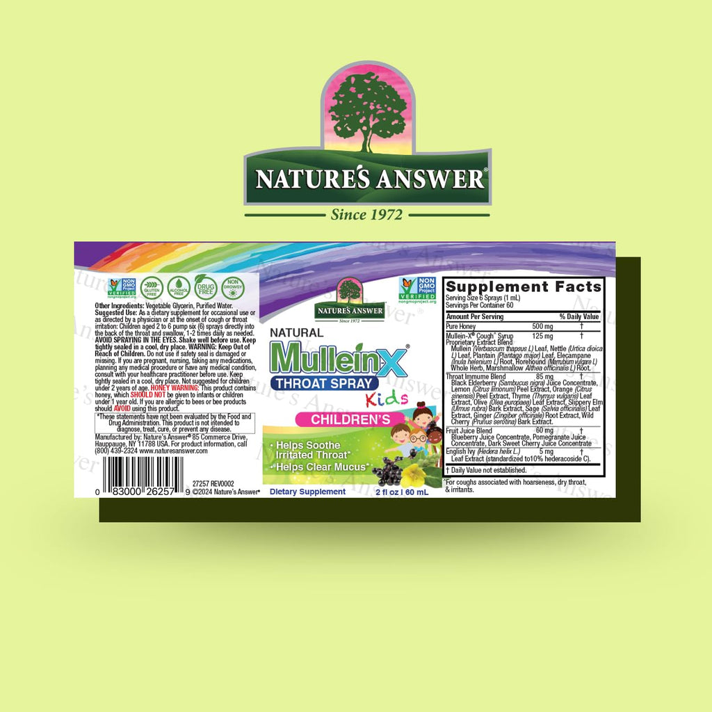 Nature's Answer Mullein-X Kids Throat Spray, 2 Ounces
