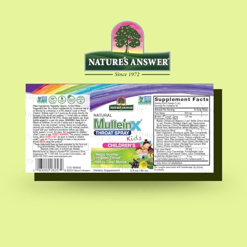 Nature's Answer Mullein-X Kids Throat Spray, 2 Ounces