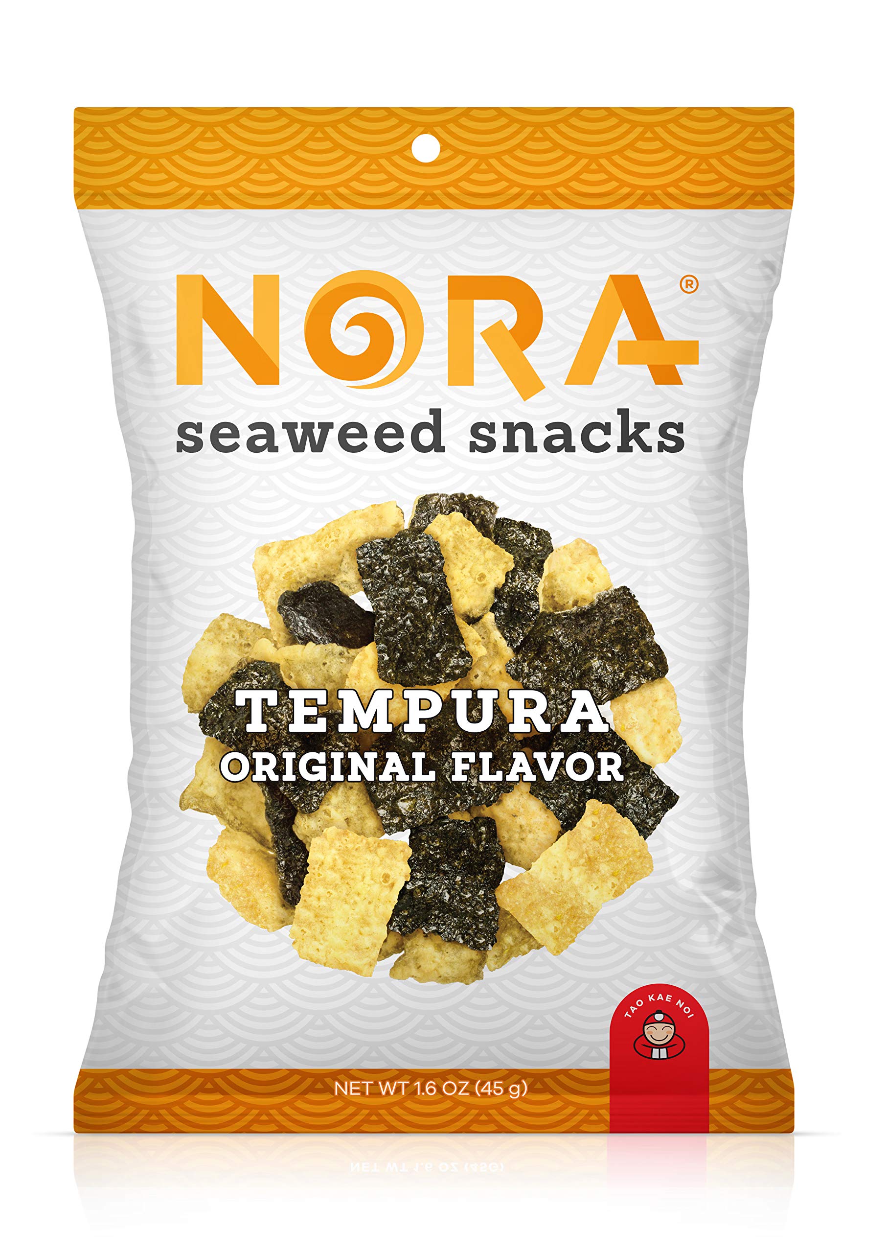 Nora Snacks Tempura Original Seaweed Snack, Case of 12, 1.41 Ounce Bags