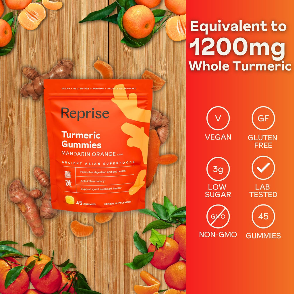 Reprise Orange Turmeric Gummies, 45 Count
