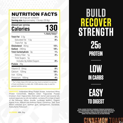 RYSE Cinnamon Toast Core Protein Powder, 1.5 Lb Tub