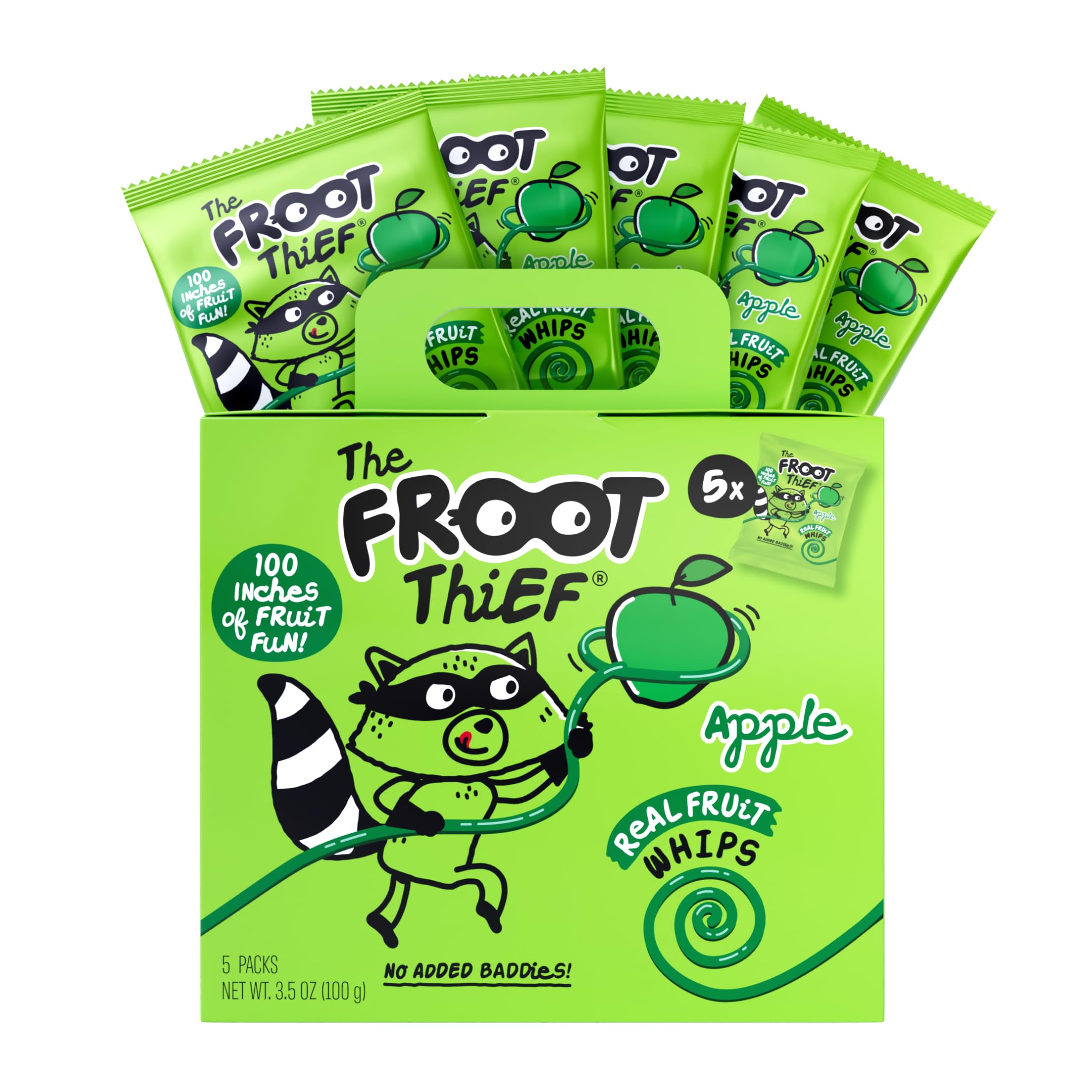 Froot Thief Apple Fruit Whips, 5 Count Packs, Case of 8