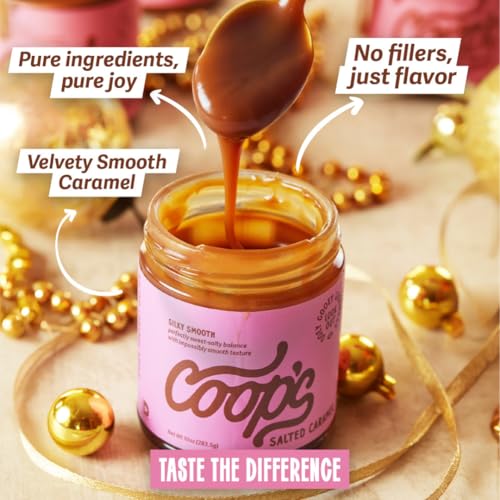 Coop's Microcreamery Handmade Salted Caramel Sauce, 10 Fl Oz Jars, Case of 6
