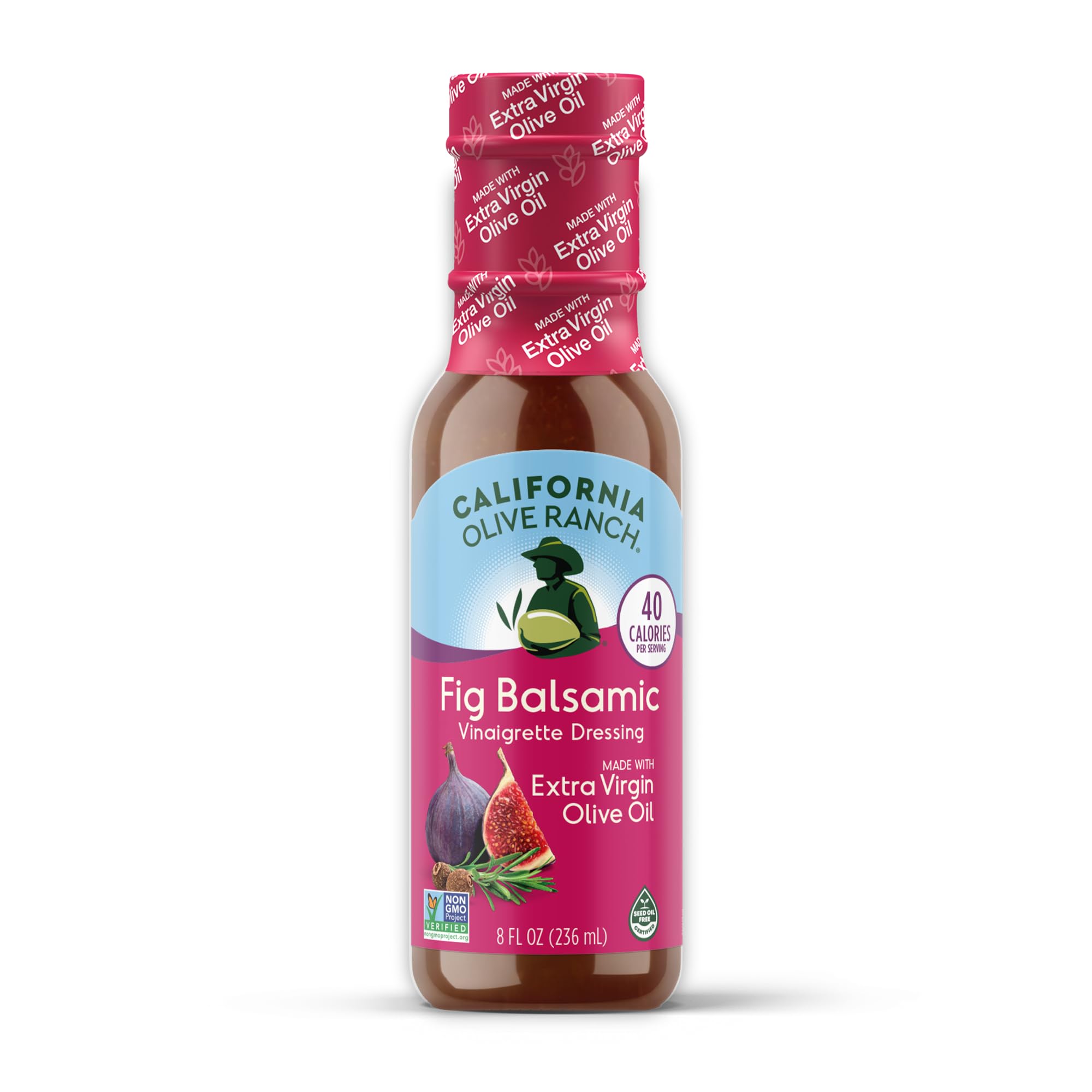 California Olive Ranch Fig Balsamic Vinaigrette Dressing, Case of 6, 8 Fluid Ounce Bottles