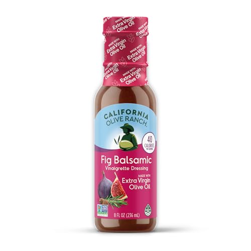 California Olive Ranch Fig Balsamic Vinaigrette Dressing, Case of 6, 8 Fluid Ounce Bottles