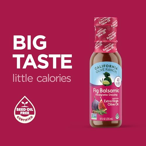California Olive Ranch Fig Balsamic Vinaigrette Dressing, Case of 6, 8 Fluid Ounce Bottles