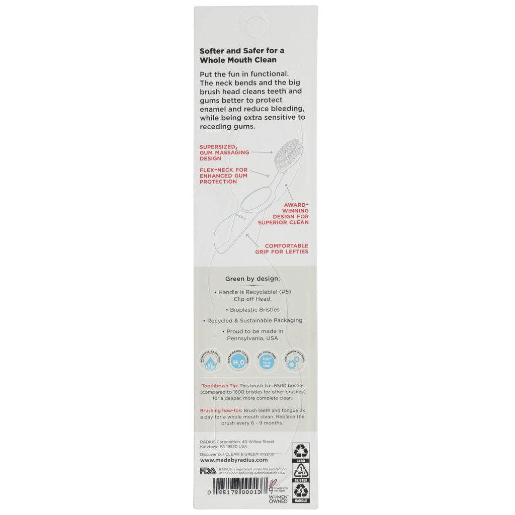 Radius Scuba Flex Left Hand Toothbrush, 1 Count