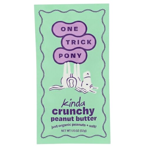One Trick Pony Organic Crunchy Peanut Butter, Case of 4, 10 Count 1.15 Ounce Packs
