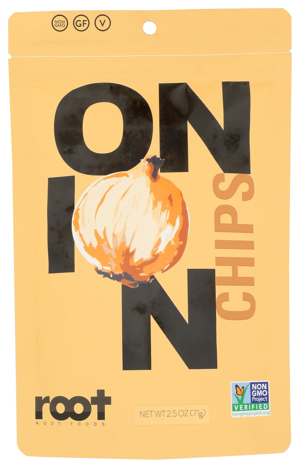 Root Foods Root Onion Chips, Case of 6, 2.5 Ounce Bags