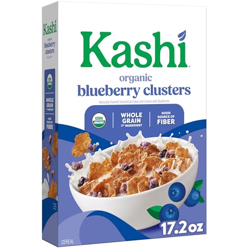 Kashi Blueberry Clusters Organic Breakfast Cereal, Case of 8, 17.2 oz Boxes