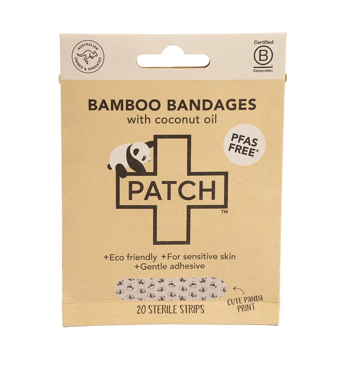 Patch Kids Coconut Bamboo Bandages, Case of 5, 20 Count Boxes