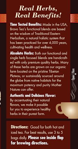 Bravo Tea Lion's Mane Mushroom Herbal Tea, 20 Tea Bags