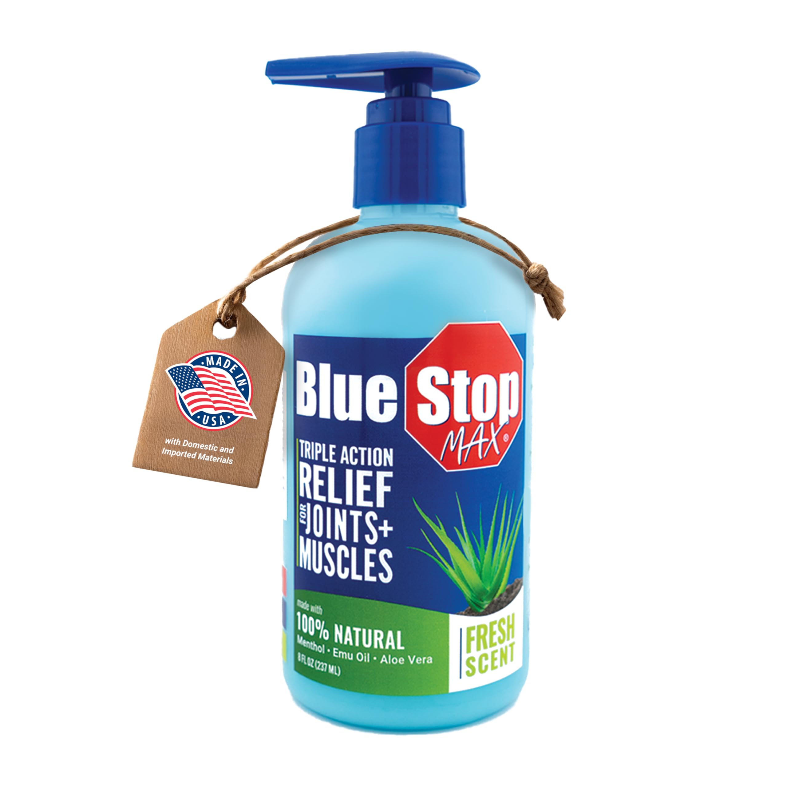 Blue Stop Max Muscle and Joint Relief Gel Pump Bottle, 8 fl oz