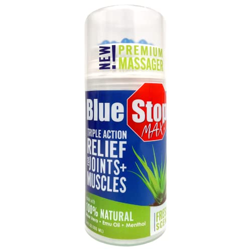 Blue Stop Max Muscle and Joint Relief Gel with Massage Applicator, 3.4 fl oz