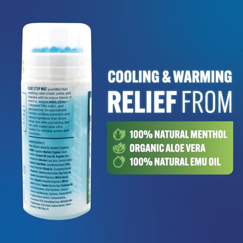 Blue Stop Max Muscle and Joint Relief Gel with Massage Applicator, 3.4 fl oz
