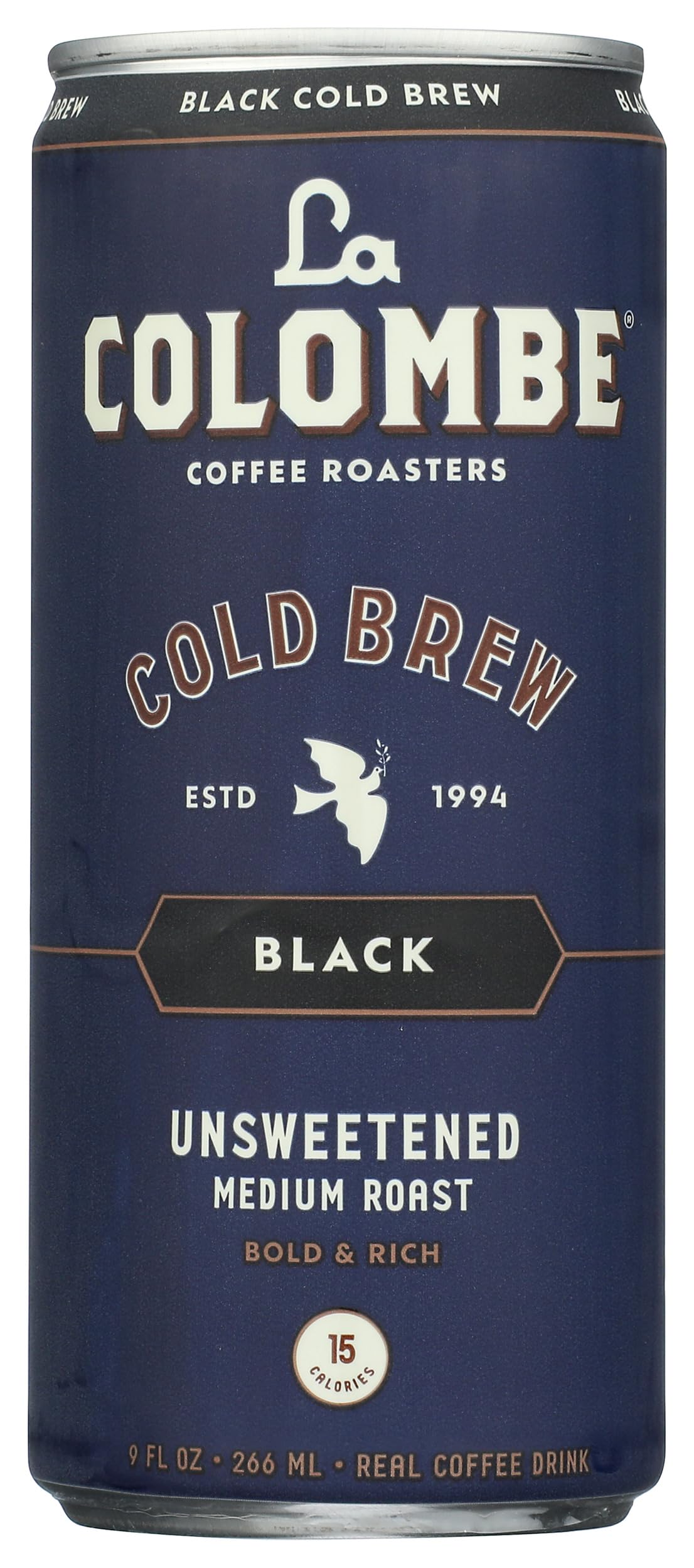La Colombe Unsweetened Medium Roast Cold Brew Coffee, Case of 12, 9 fl oz Cans
