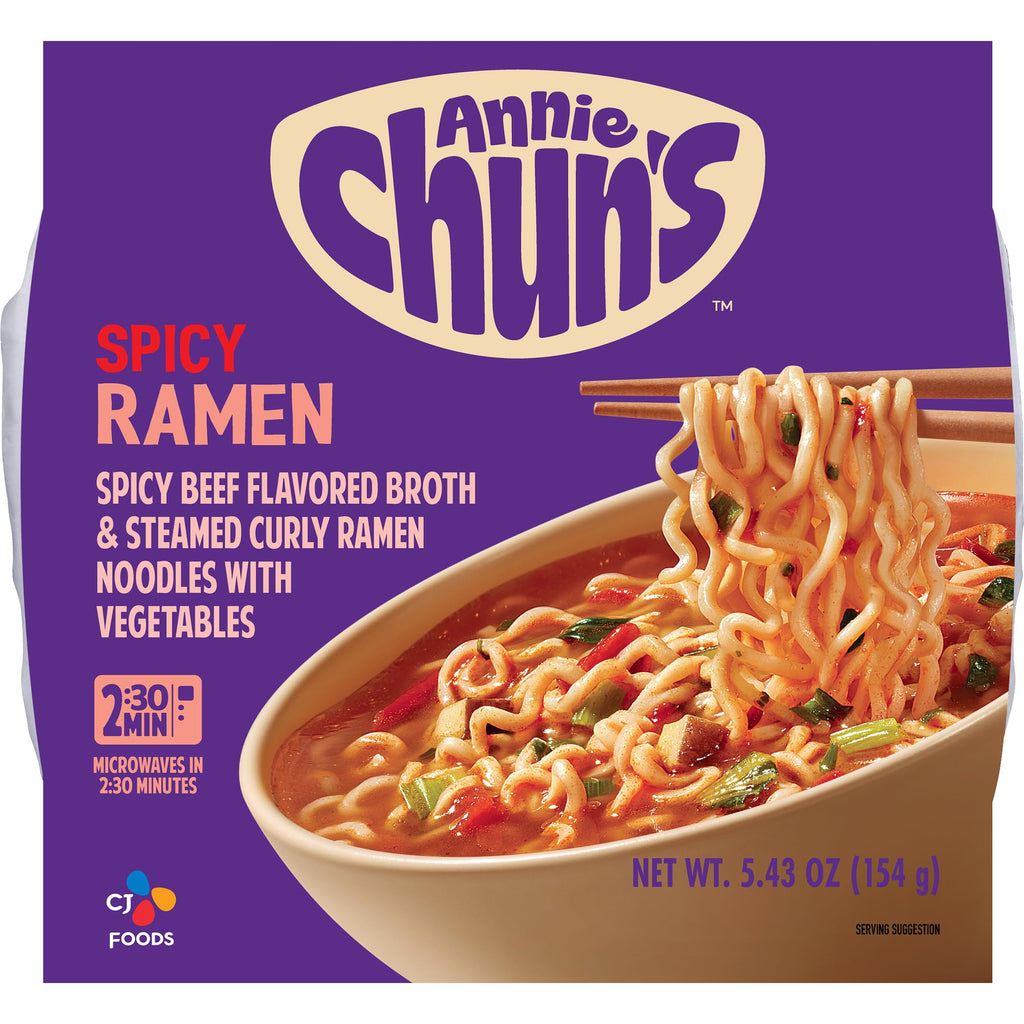 Annie Chun's Spicy Korean Ramen, Case of 6, 5.43 oz Bowls