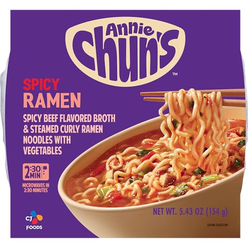 Annie Chun's Spicy Korean Ramen, Case of 6, 5.43 oz Bowls
