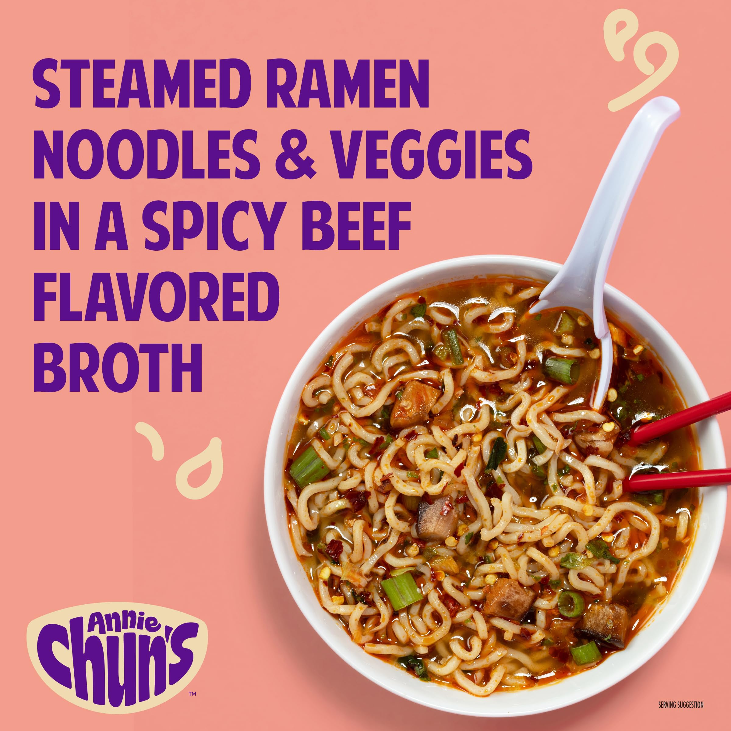 Annie Chun's Spicy Korean Ramen, Case of 6, 5.43 oz Bowls