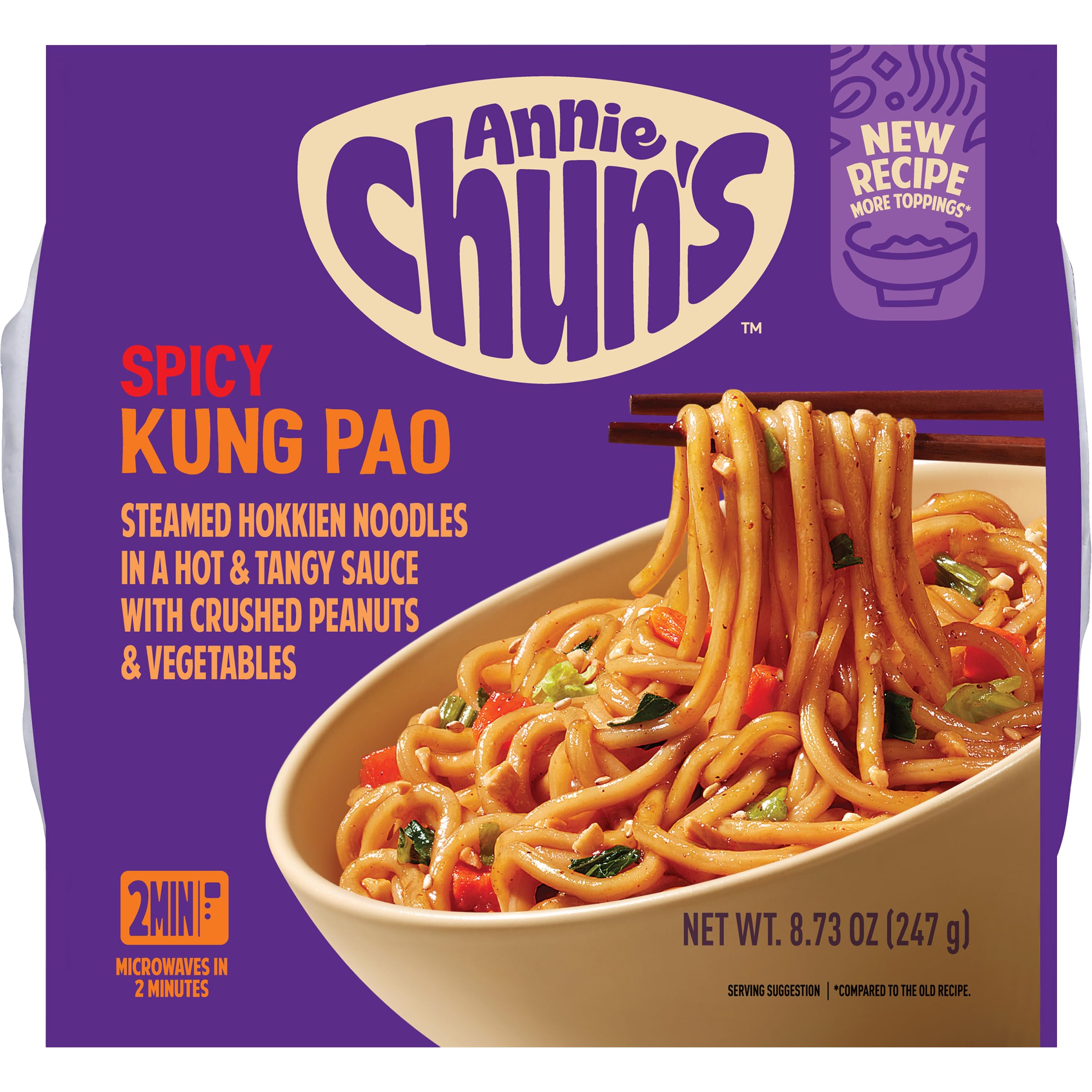 Annie Chun's Spicy Kung Pao Noodle Bowl, Case of 6, 8.73 oz Bowls