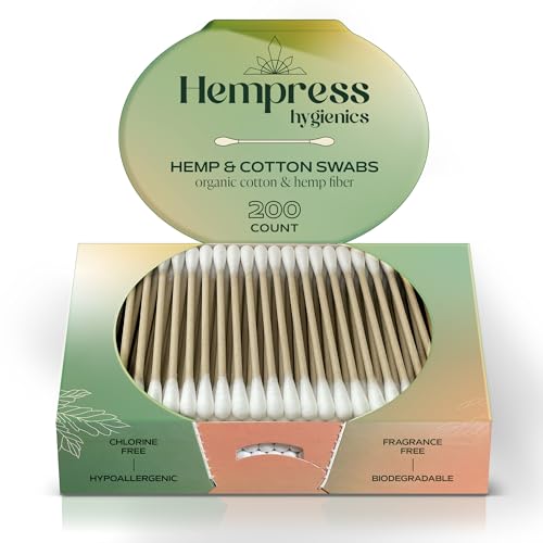 Hempress Hygienics Hemp and Cotton Swabs, 200 Count