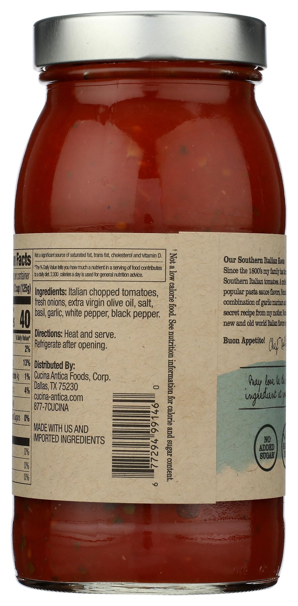 Cucina Antica Nonna Recipe Homemade Sauce, Case of 6, 25 oz Jars