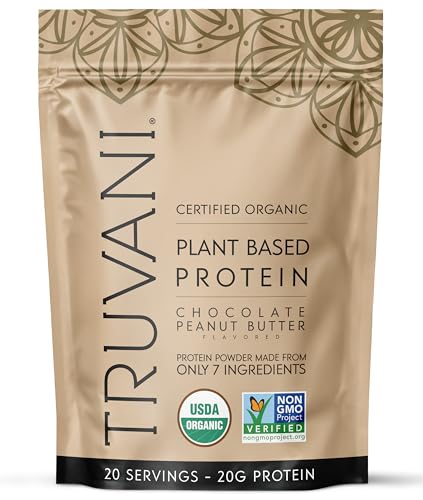 Truvani Organic Peanut Butter Chocolate Protein Powder, 25.75 oz