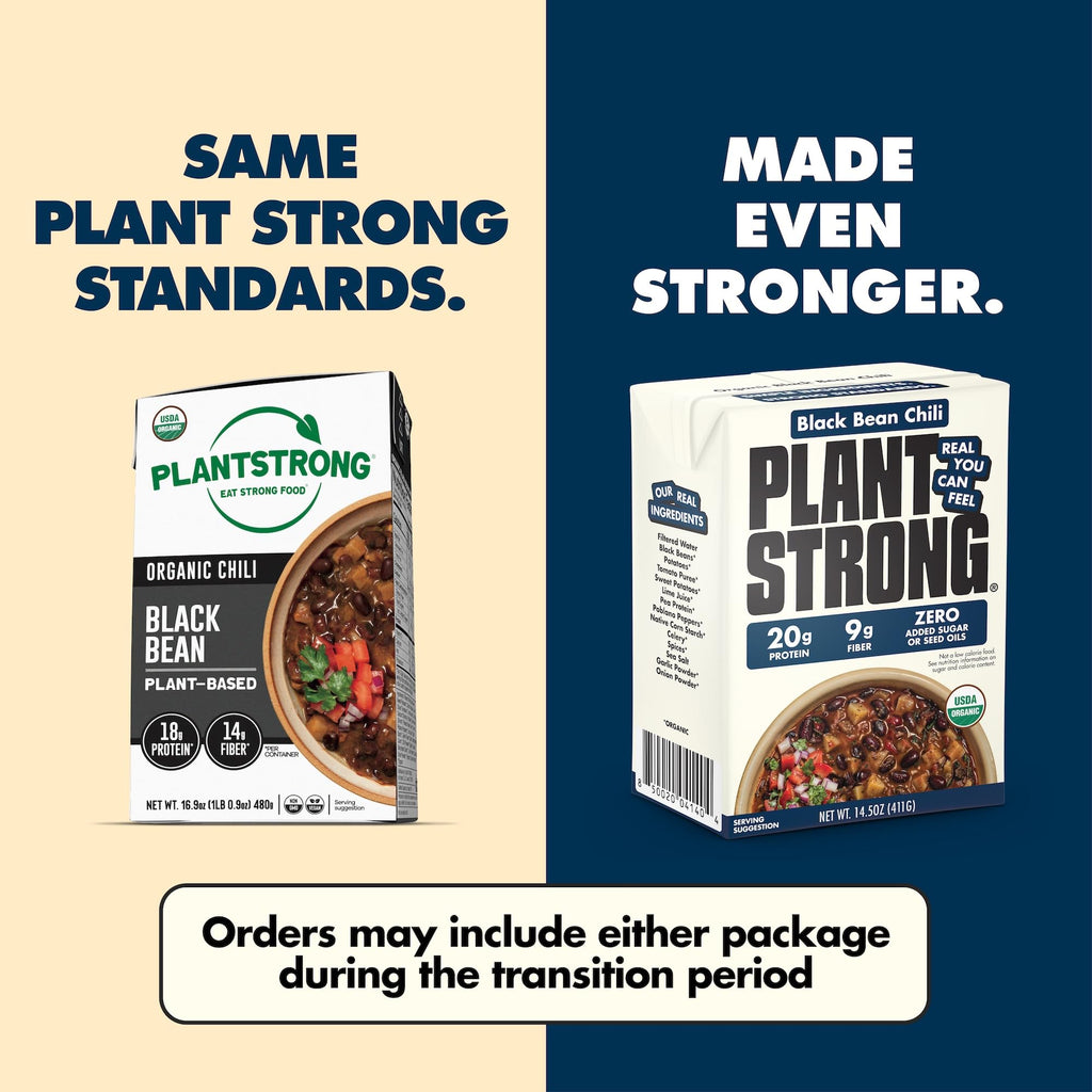 PLANTSTRONG Organic Black Bean Chili, Case of 6, 14.5 oz