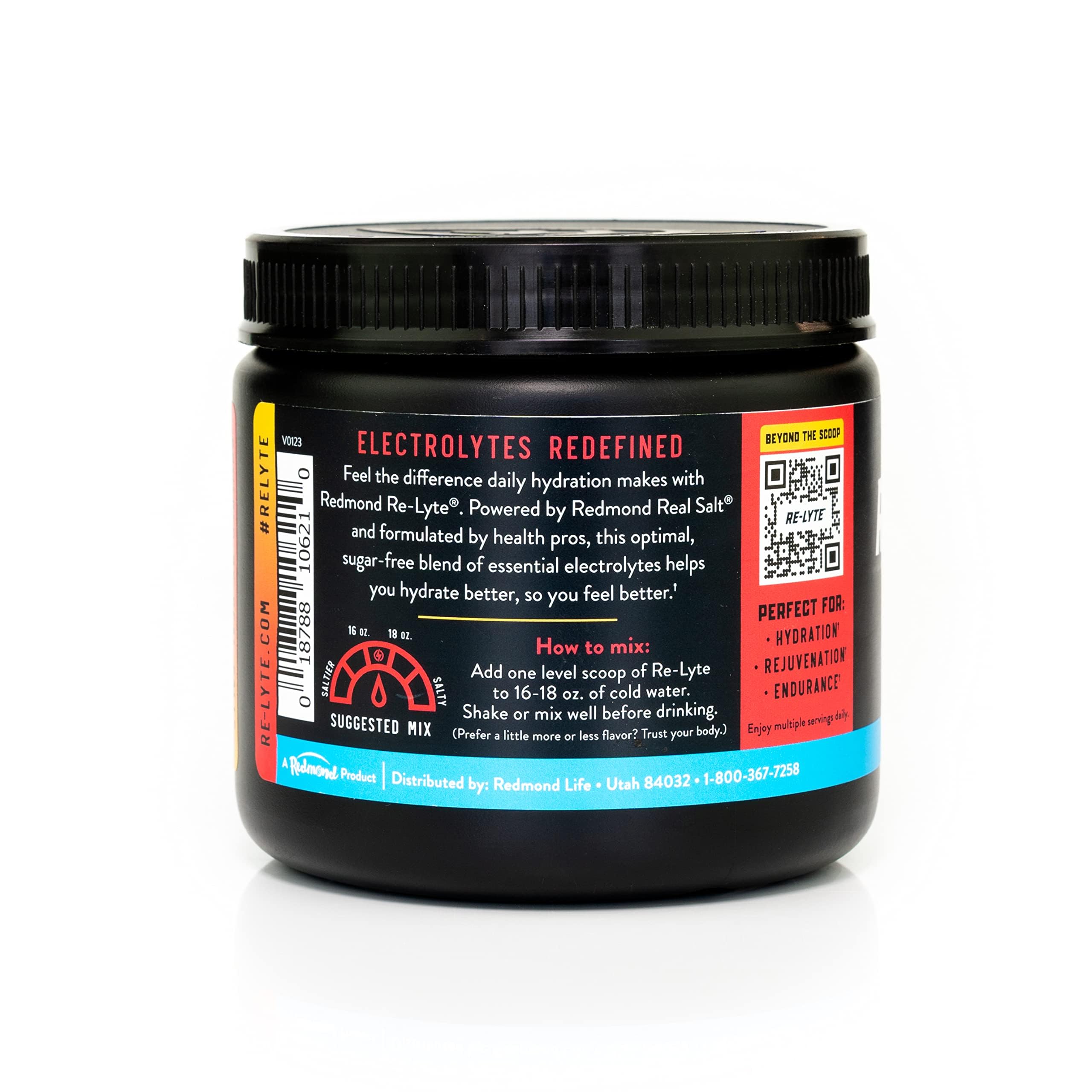 Redmond Re-Lyte Strawberry Lemonade Electrolyte Powder Mix, Case of 6, 13.4 oz