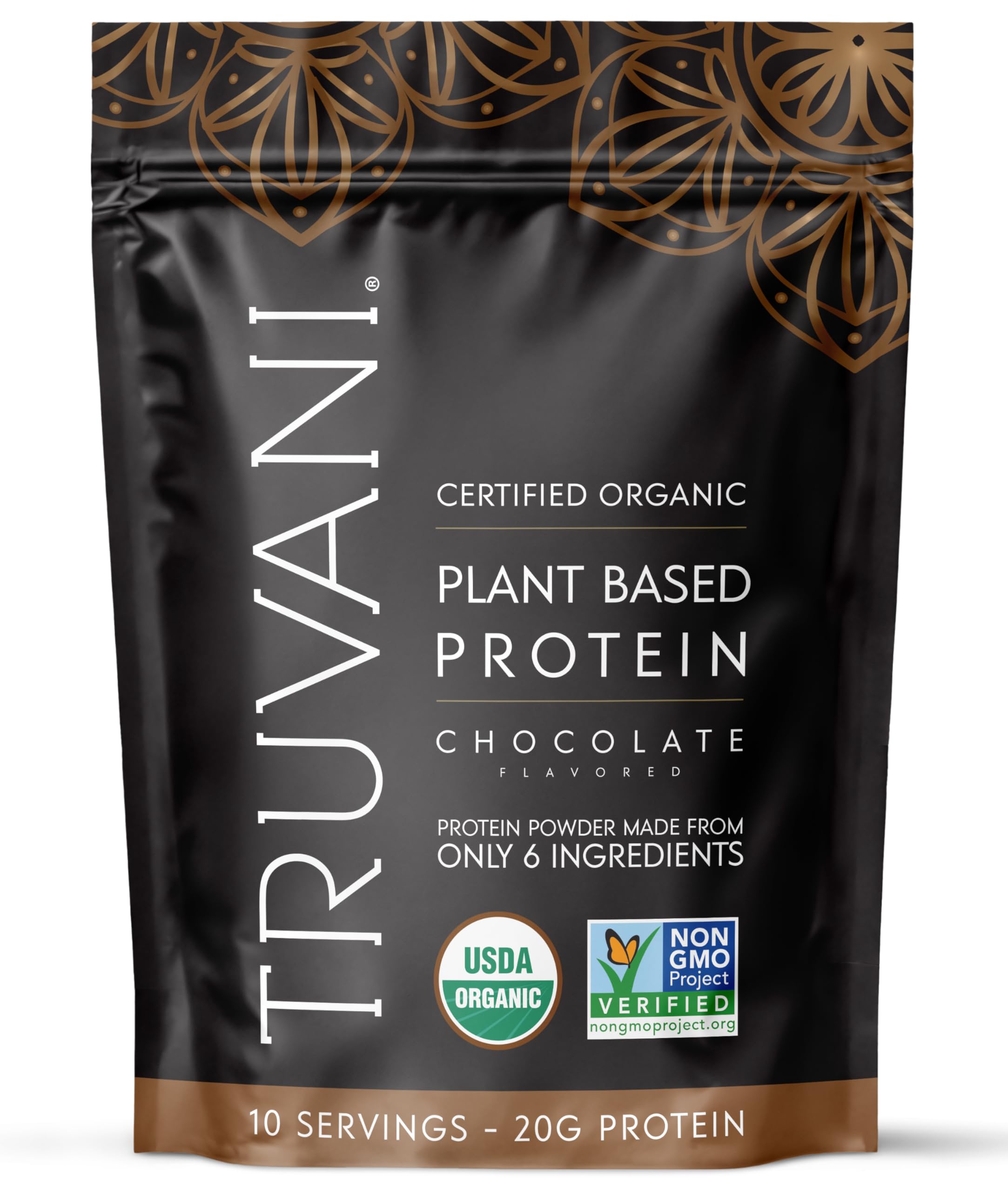 Truvani Organic Chocolate Protein Powder, 11.82 oz