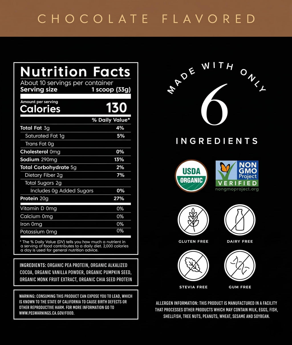 Truvani Organic Chocolate Protein Powder, 11.82 oz