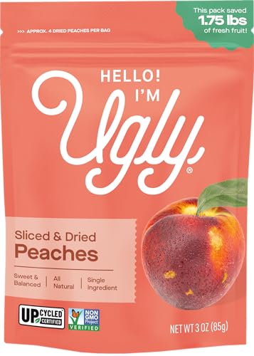 Hello! I'm Ugly Sliced Dried Peaches, Case of 12, 3 oz