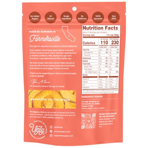 Hello! I'm Ugly Sliced Dried Peaches, Case of 12, 3 oz
