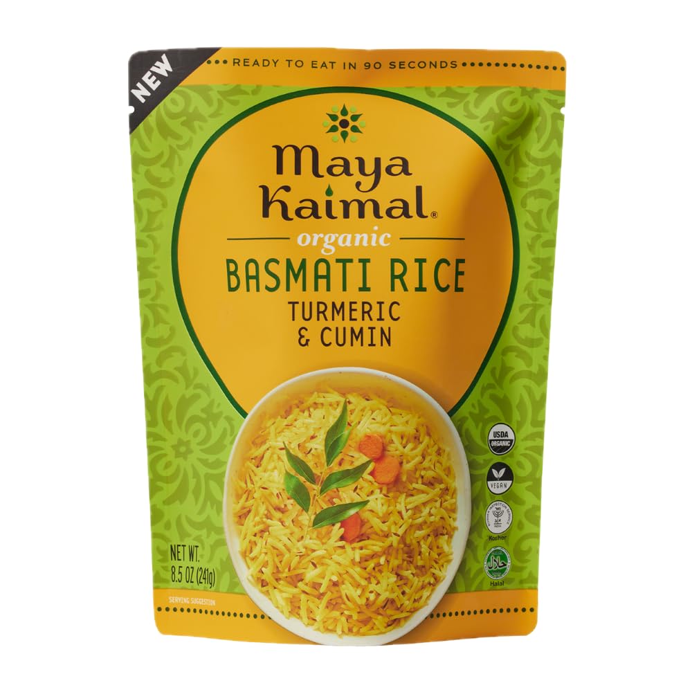 Maya Kaimal Organic Basmati Rice with Turmeric and Cumin, Case of 6, 8.5 oz