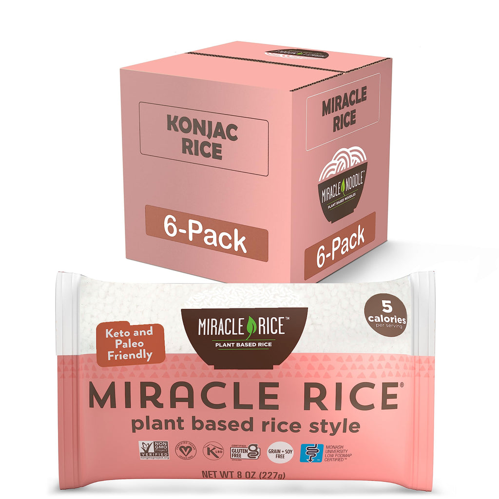 Miracle Noodle Shirataki Rice, Case of 6, 8 oz Packages