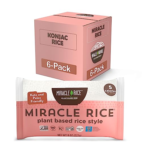 Miracle Noodle Shirataki Rice, Case of 6, 8 oz Packages