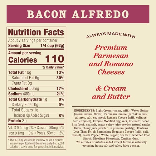 Rao's Homemade Bacon Alfredo Sauce, Case of 6, 15 oz Each